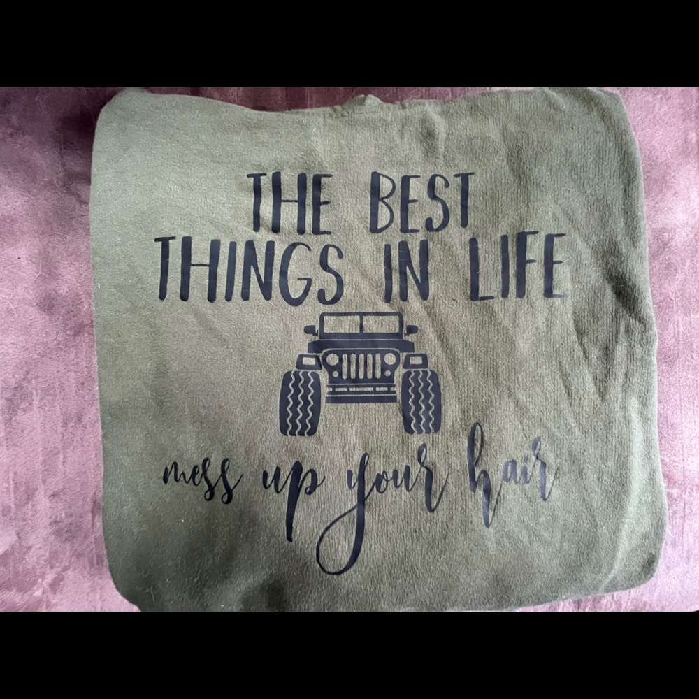 Jeep hoodie olive green size large
